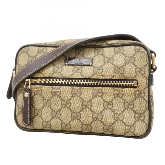 Gucci GG Supreme Shoulder Bag 201447 Brown Women's - Picture 1 of 10